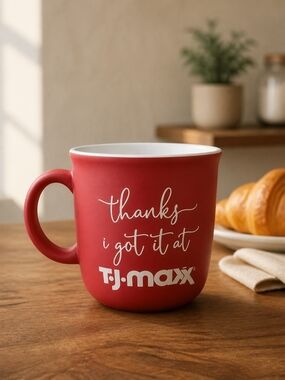 T.J.Maxx Red 'Thanks I Got It At T.J.Maxx' Soft Ceramic Coffee Mug